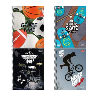 CADERNO UNIV CAPA DURA 1X1 96FLS - ZOOM+ MASC - UN - TILIBRA