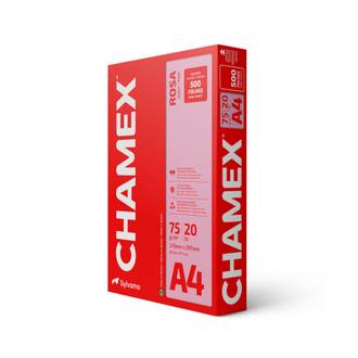 PAPEL CHAMEX COLOR 75G 500FLS - ROSA - UN - CHAMEX