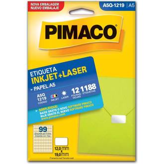 ETIQUETA INKJET/LASER A5 12FL - A5Q-1219 - 12X19 - UN - PIMACO