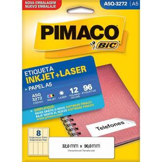 ETIQUETA INKJET/LASER A5 12FL - A5Q-3272 - 32X90 - UN - PIMACO