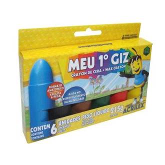GIZ DE CERA MEU PRIMEIRO GIZ 6 CORES - 09506 - UN - ACRILEX