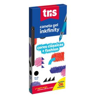 CANETA GEL INKFINITY CLASSICA 683294 - PRETO - DPL 6 - TRIS