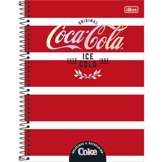 CADERNO UNIV CAPA DURA 1X1 80FLS - COCA-COLA - UN - TILIBRA