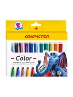 CANETA HIDROGRAFICA COLOR C/12 CORES - PCT 5 - COMPACTOR