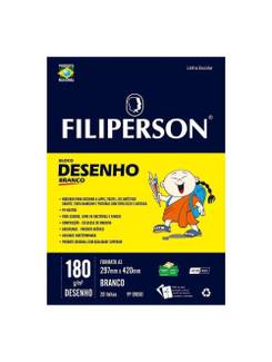 BLOCO DESENHO A3 20FL - 180G - 01650 - BRANCO - UN - FILIPERSON