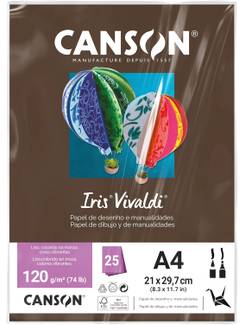 PAPEL IRIS VIVALDE A4 25FLS - 120G - CHOCOLATE - UN - CANSON