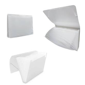 PASTA SANFONADA A4 12 DIVISORIAS - 1027 - CRISTAL - UN - ACP