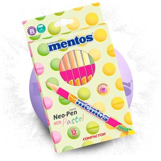 CANETA HIDROGRAFICA MENTOS C/12 CORES PASTEIS  - PCT 5 - COMPACTOR