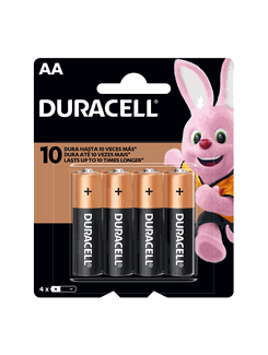 PILHA ALCALINA PEQUENA AA COM 4 UNIDADES - UN - DURACELL
