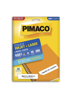 ETIQ INKJET/LASER CARTA 10FL - 6081 - 25X101 - UN - PIMACO