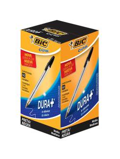 CANETA CRISTAL CLASSICA 1,0MM - PRETO - CX 50 - BIC