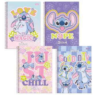 CADERNO UNIV CAPA DURA 1X1 80FLS - STITCH - UN - FORONI