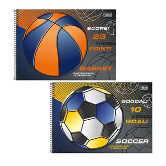 CADERNO DESENHO CAPA DURA 80FLS - ESPIRAL - SCORE - PCT 4 - TILIBRA