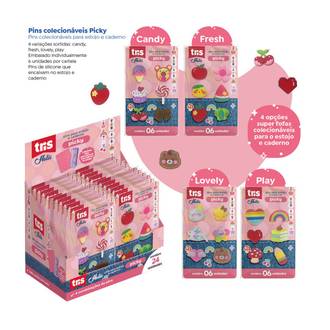 CARTELA PINS HOLIC PICKY C/6 - 912817 - DPL 24 - TRIS