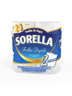 PAPEL TOALHA FOLHA DUPLA C/2 - 19X22 - 110FLS - UN - SORELLA