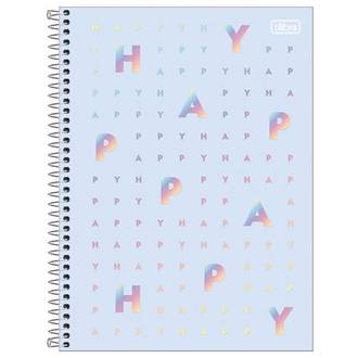 CADERNO UNIV CAPA DURA 1X1 80FLS - HAPPY - UN - TILIBRA