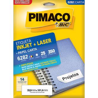 ETIQ INKJET/LASER CARTA 25FL - 6282 - 33X101 - UN - PIMACO