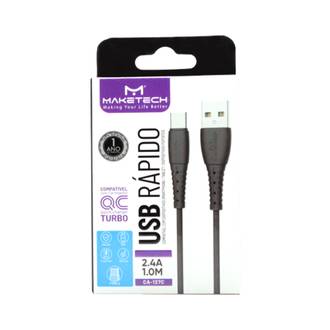 CABO USB - USB C 1M - CA-127C - PRETO - UN - MAKETECH
