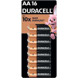 PILHA ALCALINA PEQUENA AA COM 16 UNIDADES - UN - DURACELL