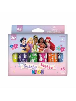 TINTA GUACHE BASTAO NEON 10ML C/6 CORES - PRINCESAS - 4762 - UN - DAC