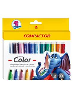 CANETA HIDROGRAFICA COLOR C/12 CORES - UN - COMPACTOR