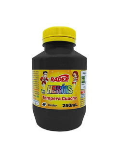 TINTA GUACHE 250ML  - PRETO - PCT 3 - RADEX