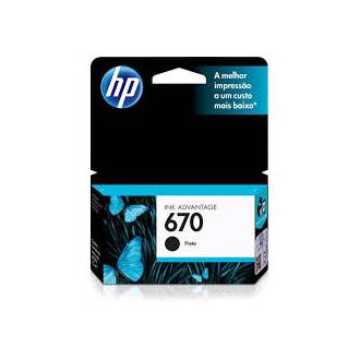 CARTUCHO DE TINTA 670 PRETO CZ113AB - UN - HP