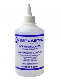 ALCOOL ISOPROPILICO 250ML ISOPROPANOL 99,8% C/ BICO - UN - IMPLASTEC
