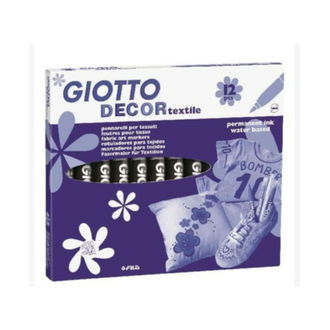 CANETA PARA TECIDO AGIOTO DECOR TEXTIL - 4954 - PRETO - CX 12 - GIOTTO