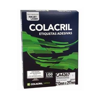 ETIQUETA INKJET/LASER A4 100FL - CA4367 - 210X297 - UN - COLACRIL