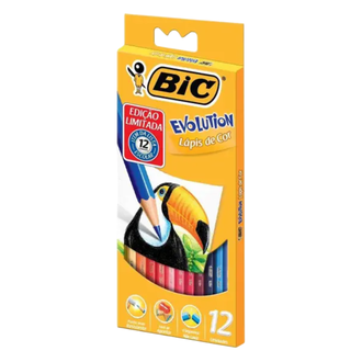 LAPIS DE COR EVOLUTION 12 CORES SEXTAVADO - CX 24 - BIC