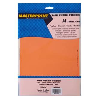 PAPEL DIPLOMATA A4 120G - 20FL LISO/OFFSET - 302070074 - AMARELO - UN - MASTERPRINT