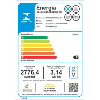 AR CONDICIONADO SPLIT TETO ON/OFF  XPERIENCE 36000 BTUS FRIO 220V  - BRANCO - UN - CARRIER