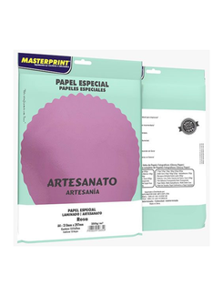 PAPEL LAMINADO A4 10FLS - 250G - 302070043 - ROSA - UN - MASTERPRINT