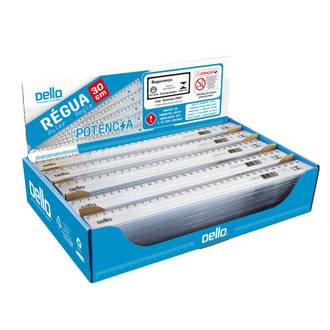 REGUA ACRILICA 30CM POTENCIA - 3103 - CRISTAL - DPL 120 - DELLO