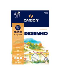BLOCO DESENHO A4 20FL - 180G - BRANCO - UN - CANSON
