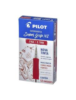 CANETA SUPER GRIP 0.7MM - VERMELHO - CX 12 - PILOT