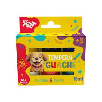 TINTA GUACHE TEMPERA 15ML C/6 CORES - 27004 - PCT 12 - DAC