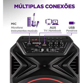 CAIXA DE SOM BT250W CONNECT PARTY PLUS - CM-250 - PRETO - UN - MONDIAL