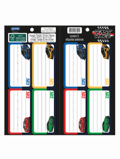 ETIQUETA ADESIVA IDENTIFICACAO 40X80MM - C/8 - FAST RACE - UN - JANDAIA