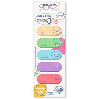 MARCADOR ADESIVO DE PAGINA 5 CORES -COLOR JOY 20F - 10119 - UN - LEO E LEO