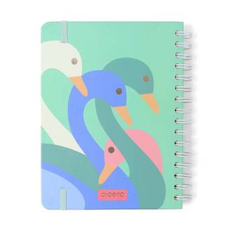 PLANNER PERMANENTE CLASSICO E A5 / CISNE FLORAL - UN - CICERO