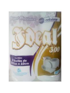PAPEL HIGIENICO IDEAL 300 C/8 - 200M - 100% CELULOSE - UN - MEYORS
