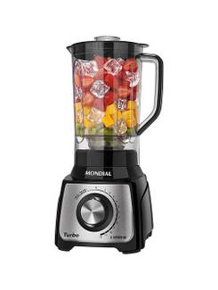LIQUIDIFICADOR 1200W TURBO L-1200BI - 127V - INOX - PRETO - UN - MONDIAL
