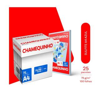 PAPEL CHAMEQUINHO  75G 100FLS - AZUL - CX 25 - CHAMEX
