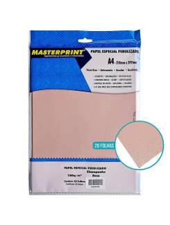 PAPEL PEROLIZADO A4 20FLS - 180G - 302070052 - CHAMP ROSE - UN - MASTERPRINT