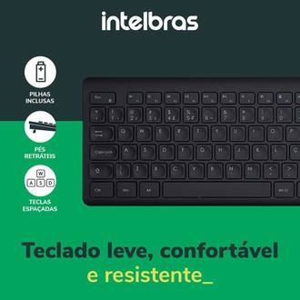 TECLADO S/FIO USB TSI50 - PRETO - UN - INTELBRAS