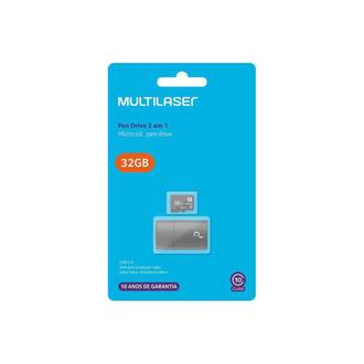 CARTAO MEMORIA MICRO SD 32GB 2X1 - UN - MULTILASER