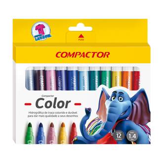CANETA HIDROGRAFICA COLOR C/12 CORES - PCT 5 - COMPACTOR