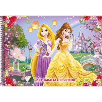 CADERNO DESENHO CAPA DURA 80FLS - ESPIRAL - 309061 - PRINCESAS - UN - TILIBRA